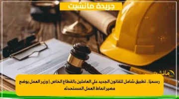 رسميًا.. تطبيق شامل للقانون الجديد على العاملين بالقطاع الخاص وزير العمل يوضح مصير أنماط العمل المستحدثة 1